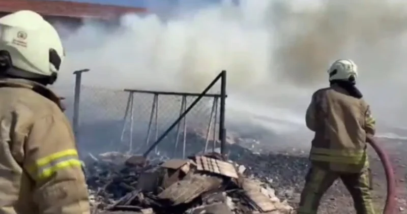 Silivri de korkutan yangın! Çalılıkta başlayıp iş yerine sıçradı
