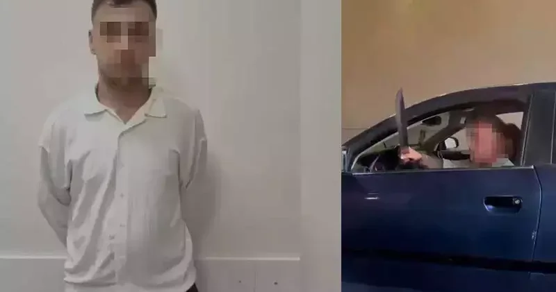 Ankara da trafikte döner bıçaklı tehdide gözaltı