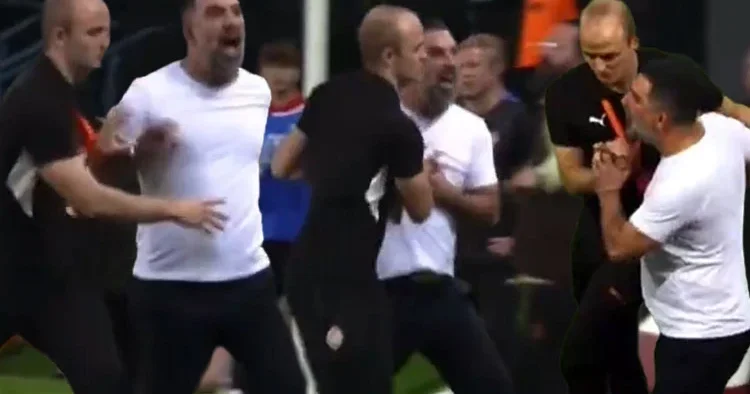 Arda Turan kırmızı kart gördü, oyundan atıldı! Shakhtar Donetsk Panathinaikos maçında hakemin üzerine yürüme anı