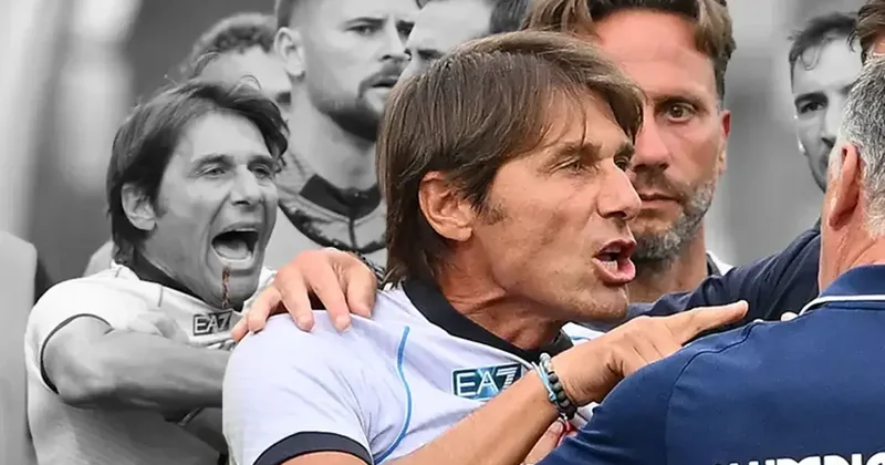 Antonio Conte nin gözü döndü sahaya daldı! Napoli Olympiakos maçını karıştıran hareket Fanatik Gazetesi Futbol Haberleri Spor