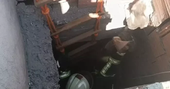 Hava boşluğunda mahsur kalan kedi kurtarıldı