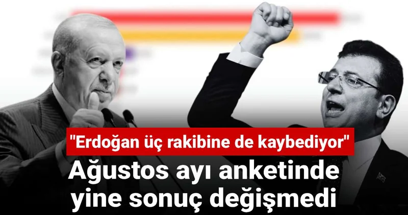 Ağustos ayı anketinde de sonuç değişmedi: Rakip kim olursa olsun Erdoğan kaybediyor