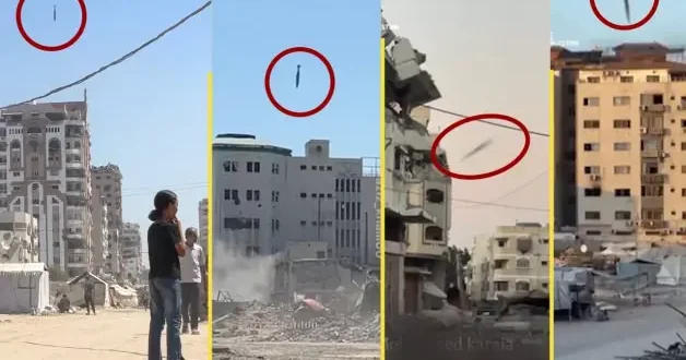 İsrail Gazze de onlarca binayı yerle bir etti! Gökten bir tonluk bombalar yağdı