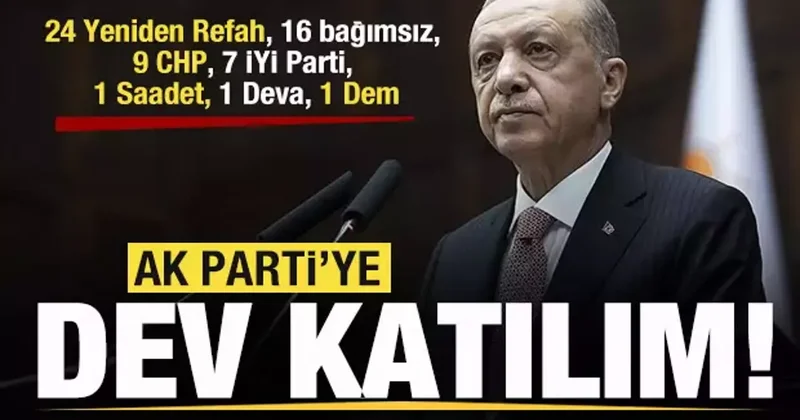 Dev katılım! 24 Yeniden Refah, 16 bağımsız, 9 CHP, 7 İYİ Parti, 1 Saadet, 1 Deva, 1 Dem