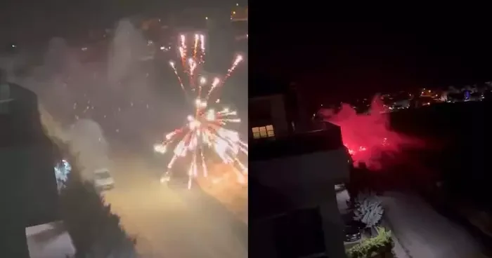 Araçtan atılan havai fişek yangına yol açtı