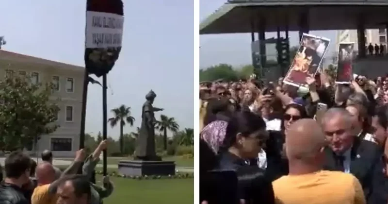 Hayvan katliamı iddiası sonrası vatandaşlar Osmangazi Belediyesi ne siyah çelenk bıraktı