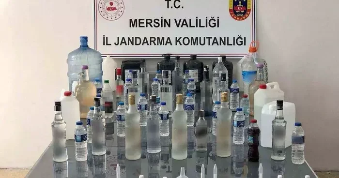 Mersin’de yüksek miktarda sahte içki ele geçirildi