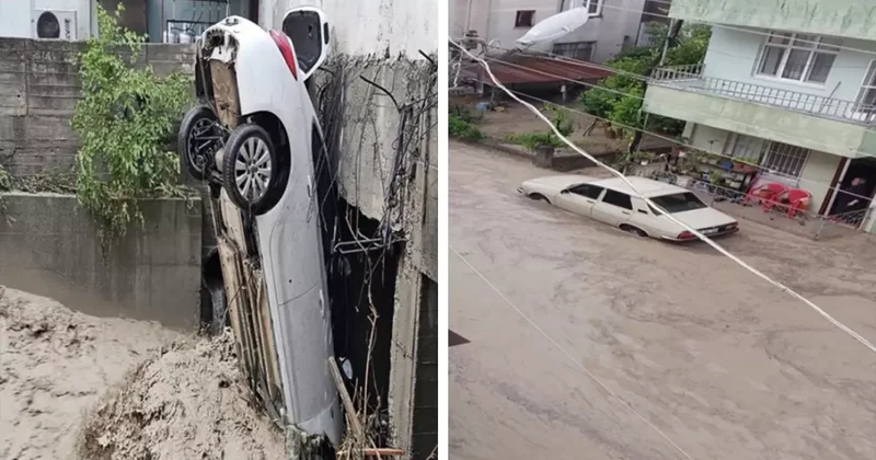 Osmaniye sele teslim! Onlarca araç sular altında kaldı