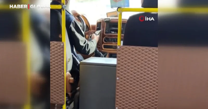 Minibüs şoförünün tehlikeli yolculuğu kamerada, bir an bile bırakmadı