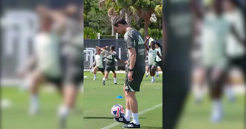 Real Madrid antrenman yaparken o sırada Xabi Alonso
