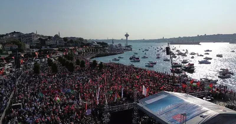Üsküdar da Özgür Gazze Mitingi düzenlendi