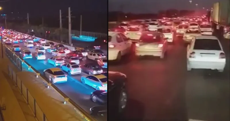 Tahran dan kaçış! Kilometrelerce kuyruk oluştu