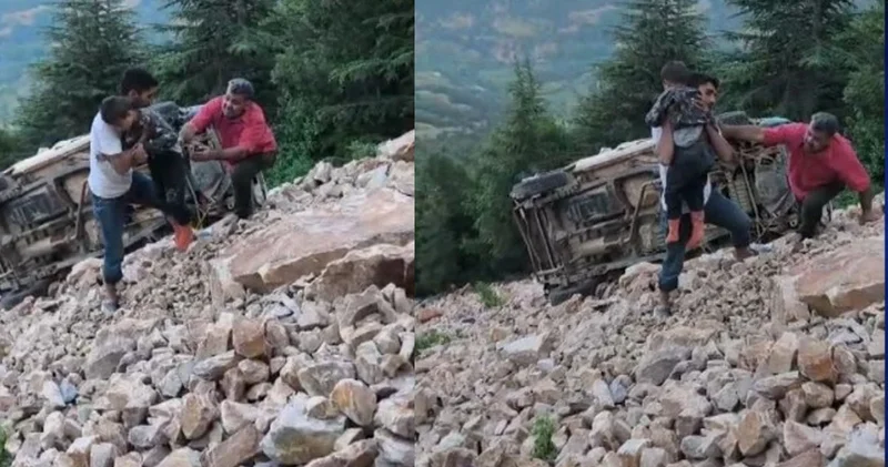 Gaziantep te feci kaza! Yayla yolundaki araç, uçuruma düştü: 3 ölü, 1 yaralı