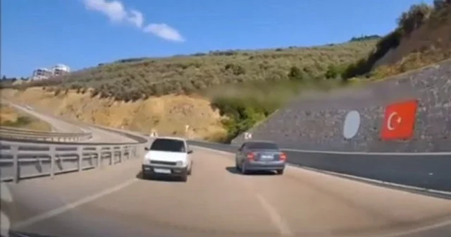 Faciaya kılpayı: Otobanda ters yönde son sürat böyle ilerledi VİDEO İZLE
