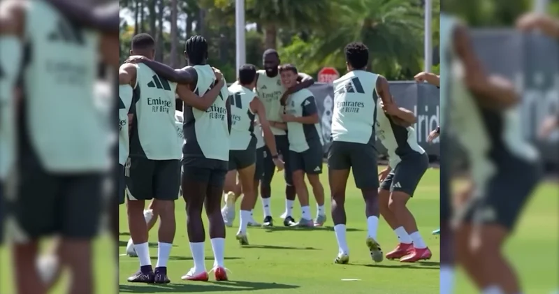 Rüdiger ve Arda Güler in neşesi, hepsini kollarında topladı!