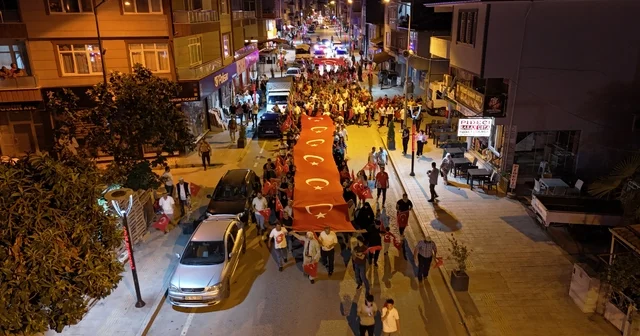 Alaçam da Demokrasi ve Milli Birlik Yürüyüşü düzenlendi Samsun Haberleri