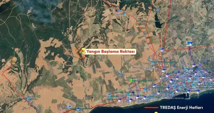 TREDAŞ: Yangın bölgesinde bize ait enerji hattı bulunmamaktadır