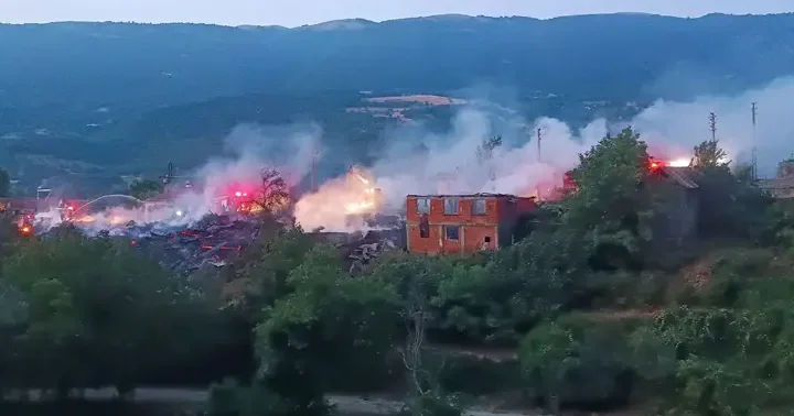 Bolu da köyde büyük yangın: Hayvanlar öldü, 2 ev ve 10 samanlık küle döndü! Yangının boyutu gün ağarınca ortaya çıktı
