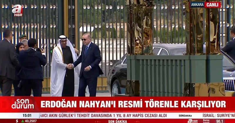 Başkan Erdoğan El Nahyan ı resmi törenle karşılıyor