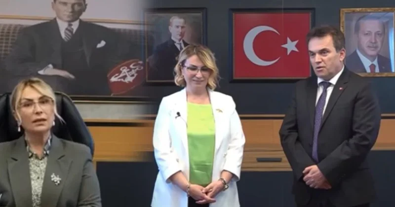 Bu ne hız Yasemin başkan! AKP ye geçer geçmez Erdoğan portresi astı Sözcü Gazetesi