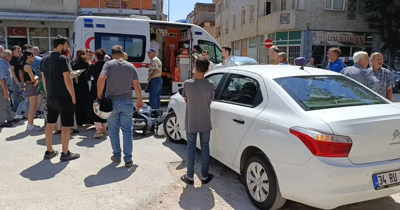 Otomobil ile motosiklet kafa kafaya çarpıştı: 2 yaralı