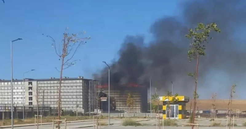 Konya’da inşaat halindeki yurt binasında korkutan yangın