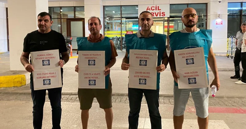 Hükümetin memura teklif ettiği zamma hastane önünde protesto