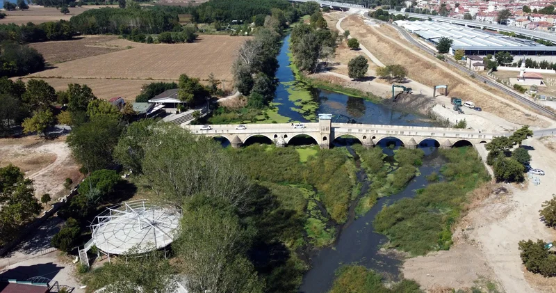 Edirne yi kuraklık vurdu! Tunca Nehri otla kaplandı... Korkutan görüntüler!