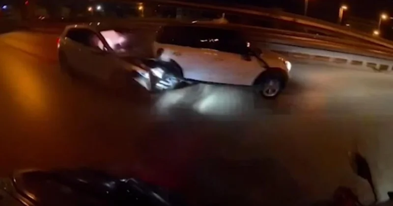 Kadıköy deki trafik kazası kask kamerasında