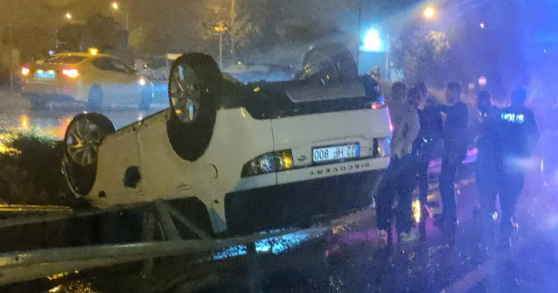 Edirne de bariyere çarpan otomobil takla attı: 2 si ağır 3 yaralı Sözcü Gazetesi