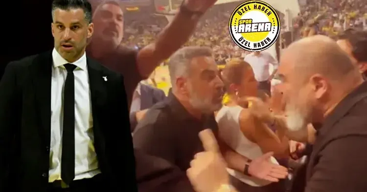 Fenerbahçe Beko Beşiktaş Fibabanka finaline olaylı başlangıç: Tribünler gerildi, yöneticiler araya girdi!