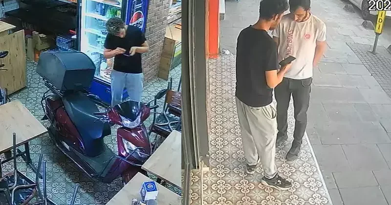Sultangazi de biri bekledi diğeri çaldı; telefon hırsızlığı kamerada