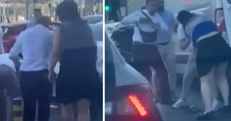 Taksiye binen kadın yolcu çılgına döndü: Beynini dağıtırım senin Kadına bak, erkeği dövüyor