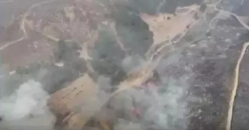 Çanakkale de havadan çekilen korkunç görüntü: İşte yangının boyutu!