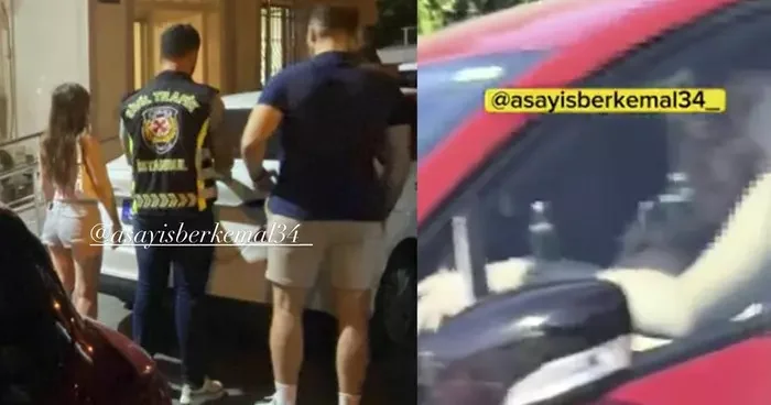 Seyir halindeki araçta akılalmaz görüntü! Kucağında ilerledi, başka araçtaki görüntüye aldı