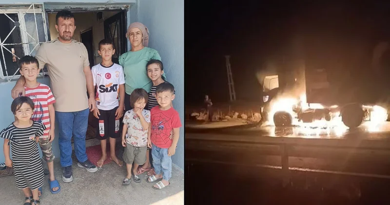 6 çocuklu ailenin yardım çığlığı: Geçim kaynakları olan TIR yandı, borç yüzünden evlerini satışa çıkardılar