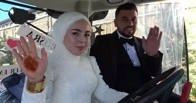Direksiyon başına geçen gelinin, düğün arabasını gören hayret etti