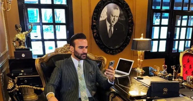Altın varaklı odasında Erdoğan fotoğrafıyla paylaşım yapan avukat gözaltında Sözcü Gazetesi