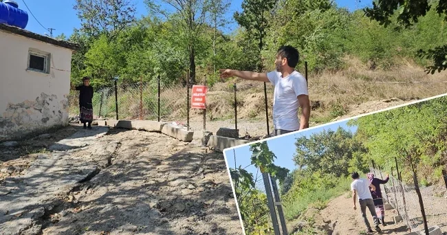 10 yıllık yolu beton bloklarla kapattı! Evine ulaşamayan aile isyan etti: Yangın olsa neyle müdahale edecekler