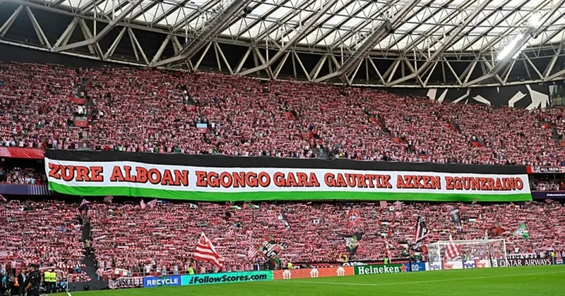 Athletic Bilbao taraftarlarından Filistin e destek!