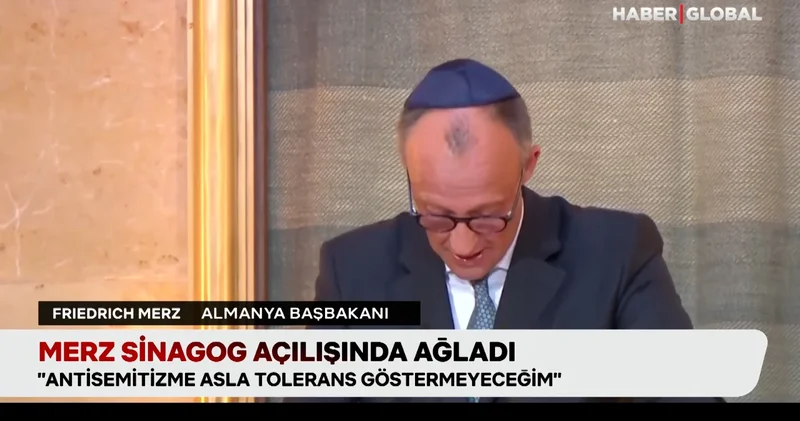 Almanya Başbakanı Merz sinagog açılışında ağladı, “Yahudi karşıtlığından utanıyorum”