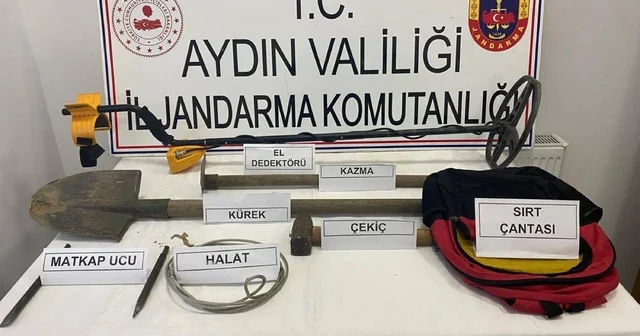 Aydın da SİT alanında kaçak tarihi eser kazısına 3 gözaltı Aydın Haberleri