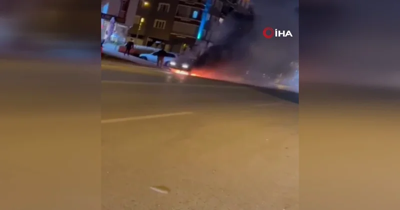 LPG’li otomobilde patlama! Araç alev alev yandı