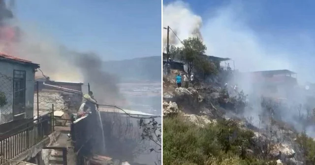 İzmir de bahçede çıkan yangın eve ve depoya sıçradı İzmir Haberleri