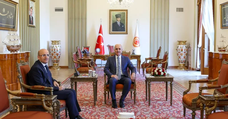 TBMM Başkanı Kurtulmuş, Hazine ve Maliye Bakanı Şimşek i kabul etti