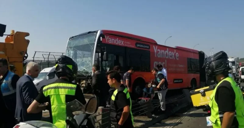 Son Dakika... Haliç Köprüsü nde metrobüs kazası: Trafik durma noktasına geldi!