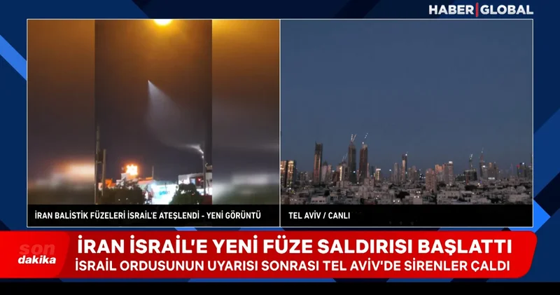 İran balistik füzeleri İsrail’e ateşledi: İşte yeni görüntüler