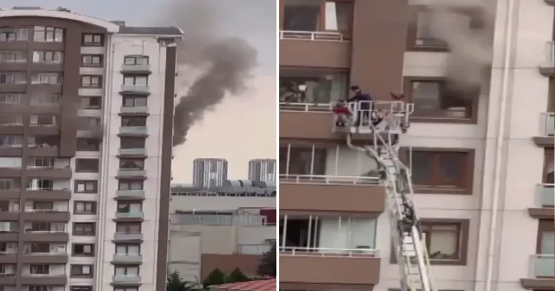 Ankara da bir binada yangın! Mahsur kalanlar var