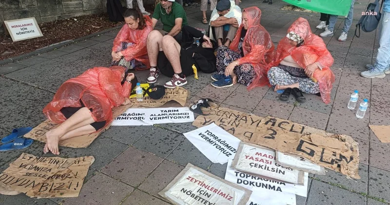 Köylüler TBMM önünde: Zeytinliklerimizi ve meralarımızı vermeyeceğiz
