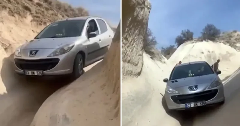 Kapadokya da navigasyonun azizliğine uğrayan sürücü